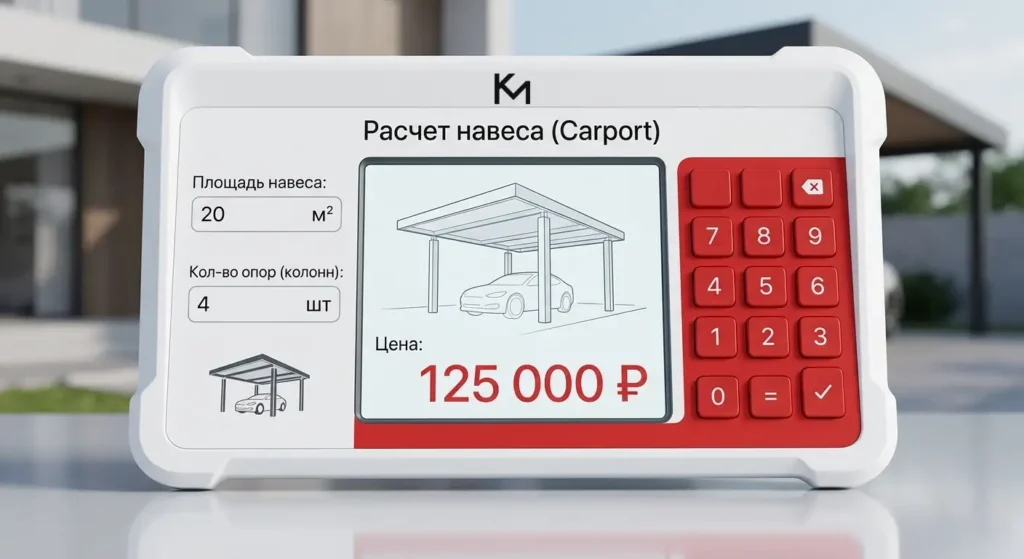 калькулятор навеса для авто